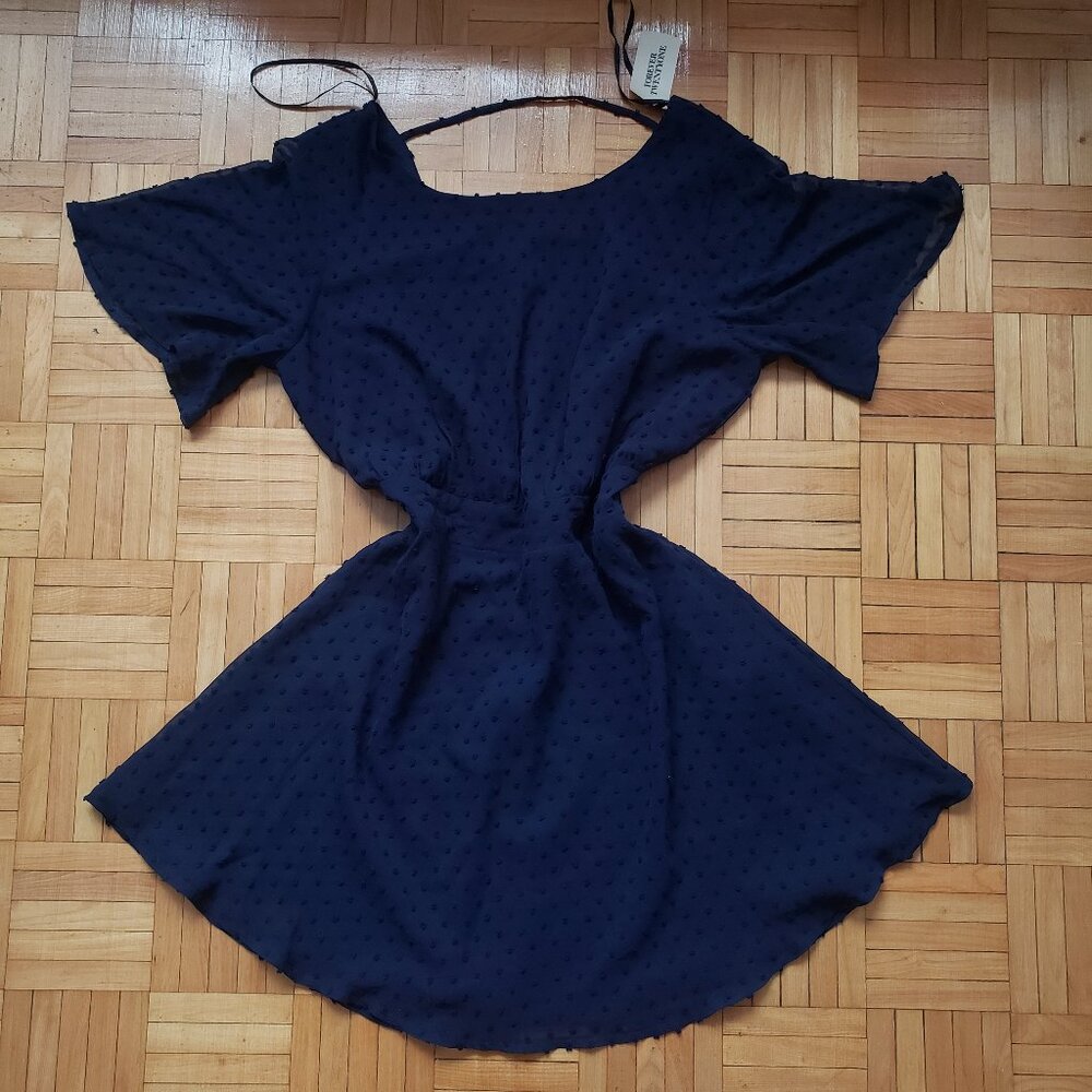 Forever21 Navy blue Dress 2010's New with Tags Size L - Picture 3 of 9